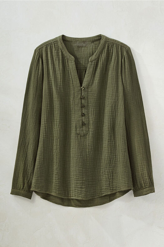 Summer Breeze Gauze Henley