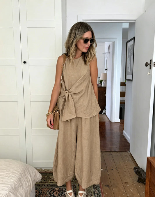 🌿Casual Linen And Cotton Two-piece Set