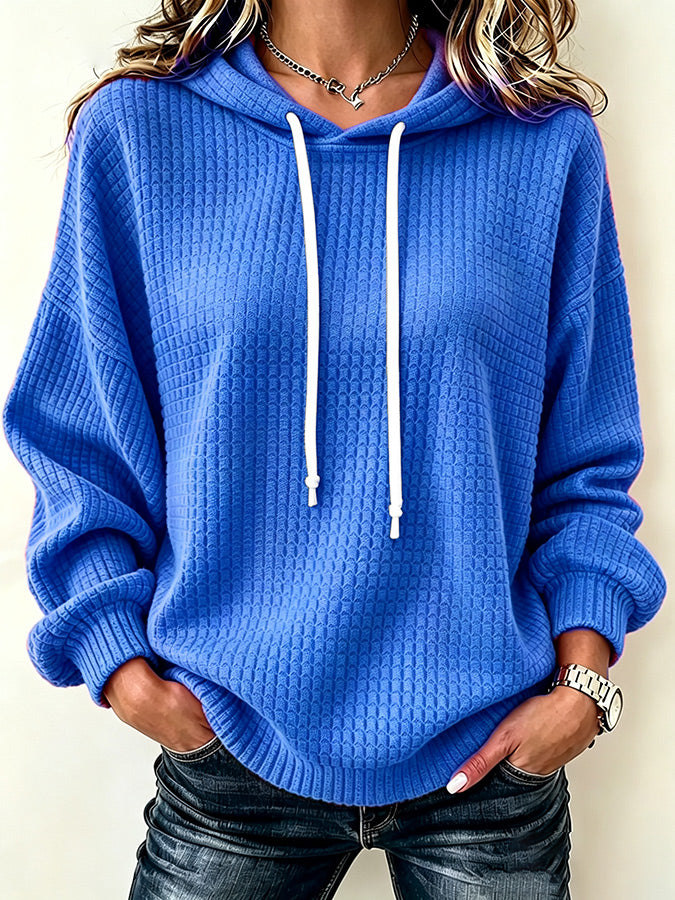 Women'S Casual Solid Color Style Hoodie
