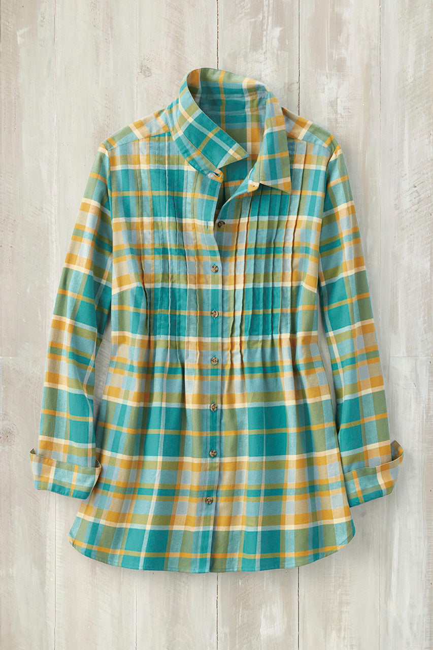Pintucked NorthCountry Flannel Shirt
