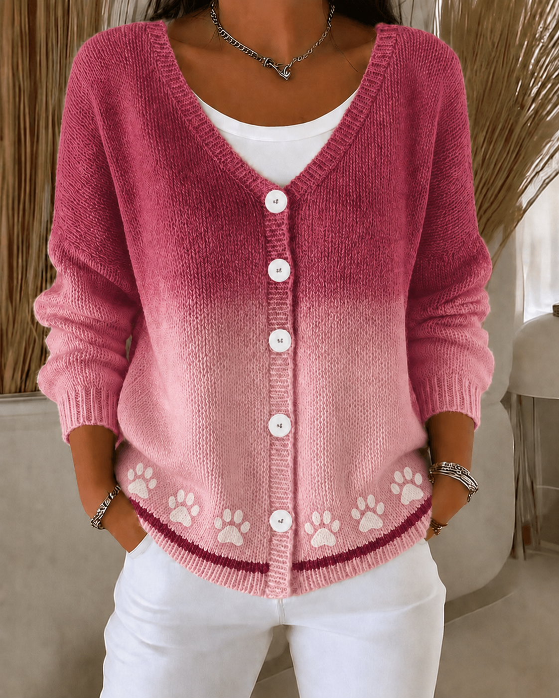 Women'S Casual Gradient Casual Cardigan