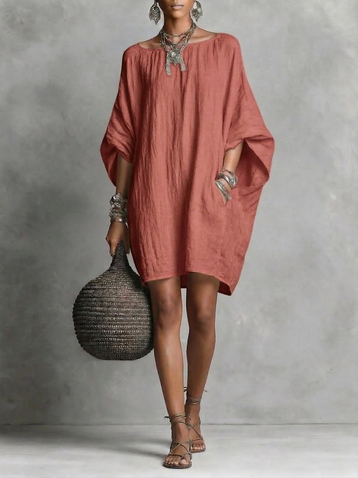 Hot Sale❤️ Casual cotton and linen dress