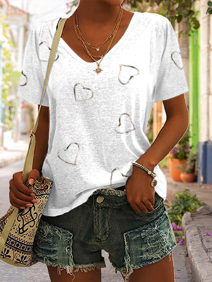 Women's Breast Cancer Awareness Print Casual T-Shirt