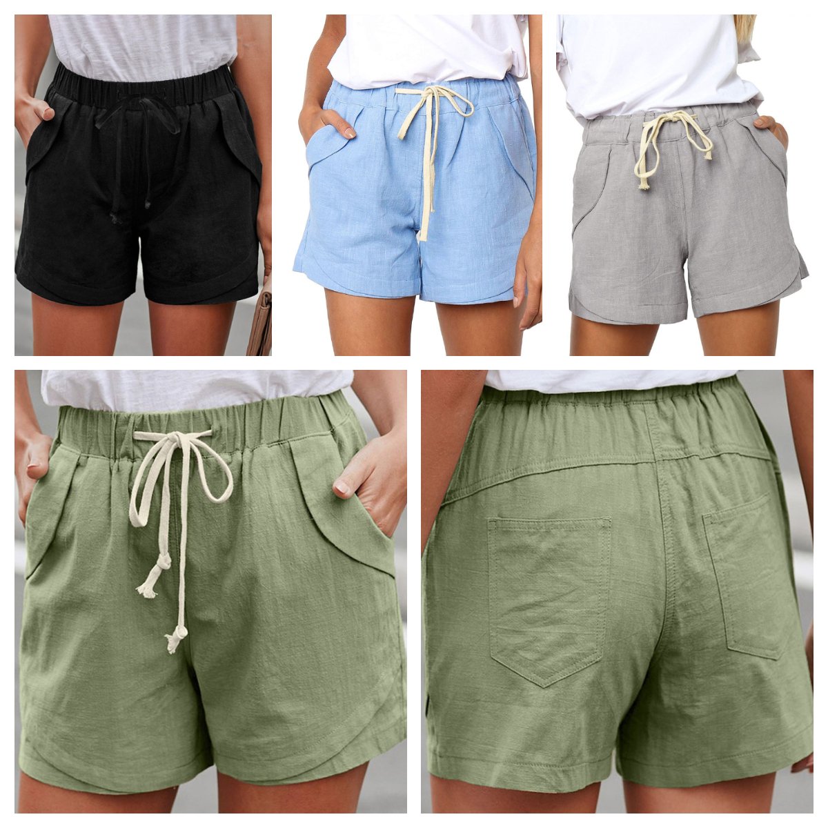 Solid Color Casual Shorts