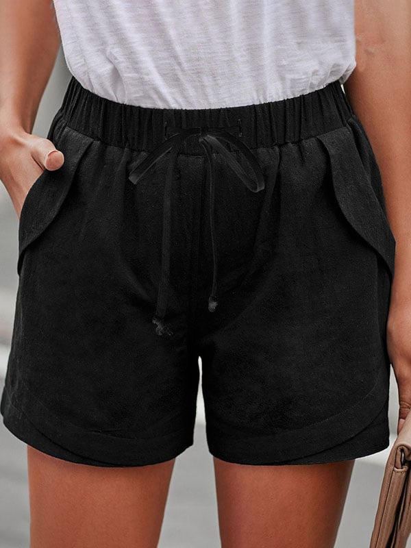 Solid Color Casual Shorts