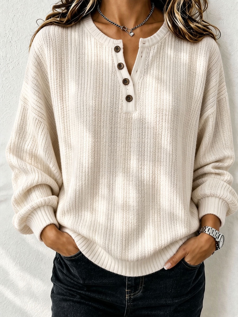 Women'S Casual Henry Collar Breast Cancer Printed Shirt
