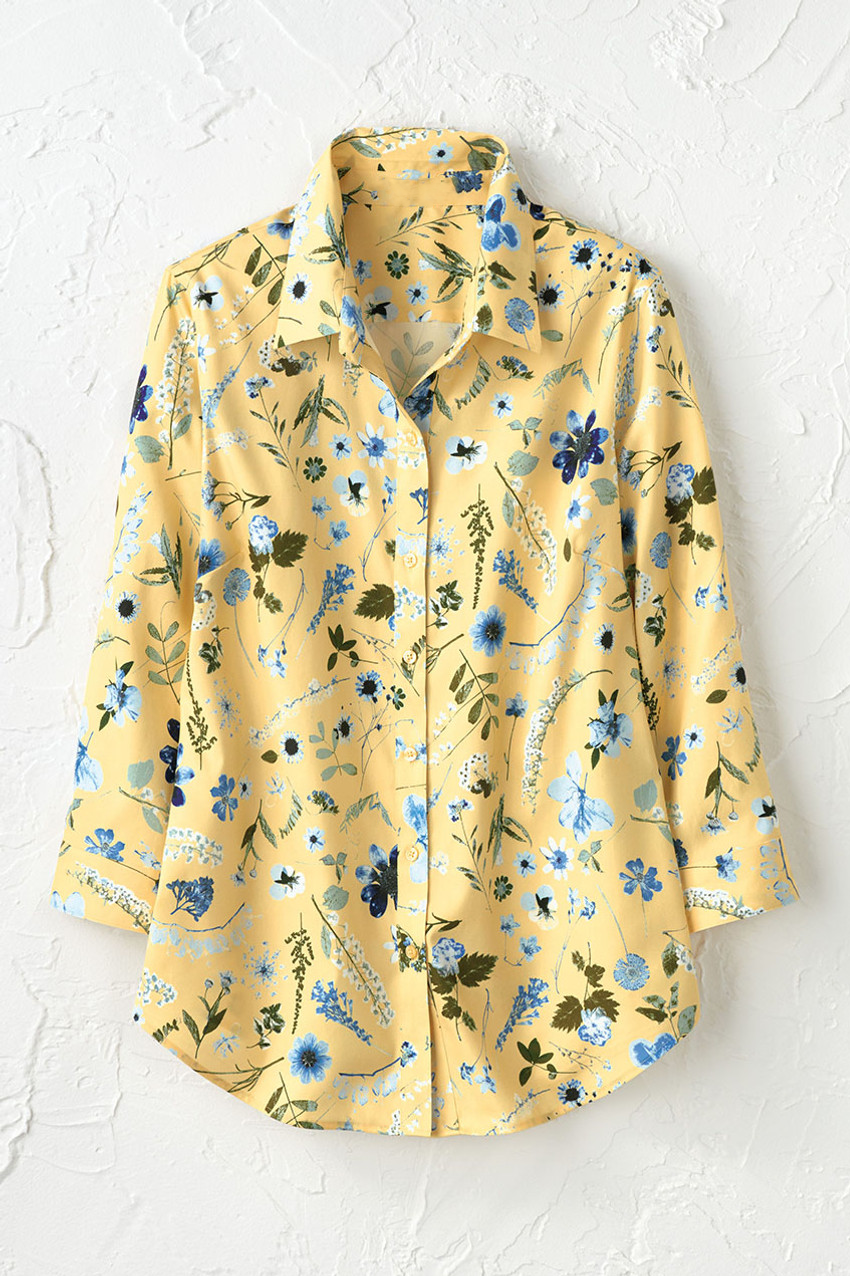 Signs of Spring 3/4-Sleeve No-Iron Shirt