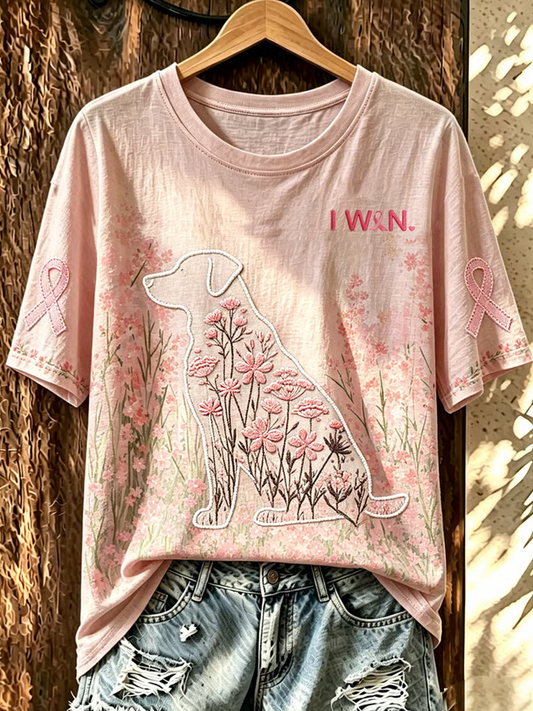 Women's _Faith_ Dog-Print Crewneck Top
