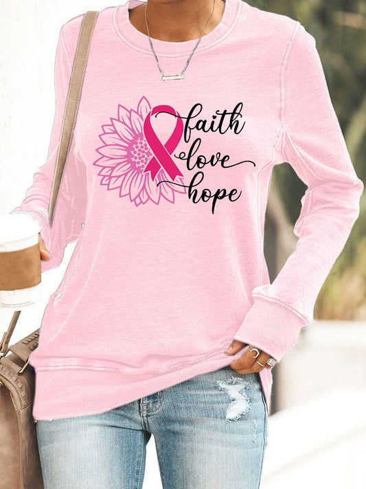 Women's Breast Cancer Awareness Long Sleeve Sweatshirt