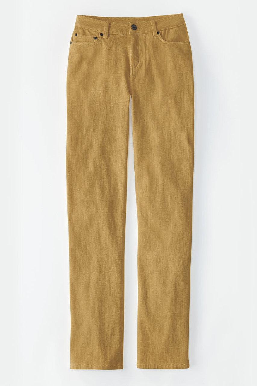 Knit Denim High Rise Straight-Leg Jeans
