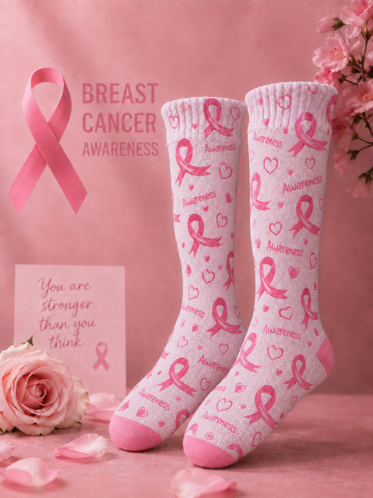 Unisex Breast Cancer Awareness Promotion Theme Socks