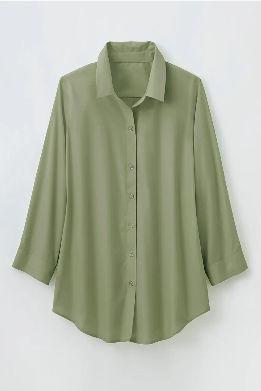 No-Iron 3/4-Sleeve Shirt
