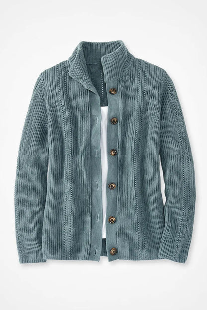 Shaker Detail Button Cardigan