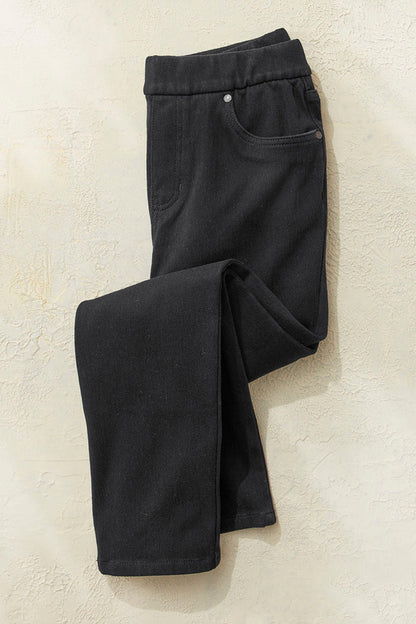 Knit Denim Cropped Leggings