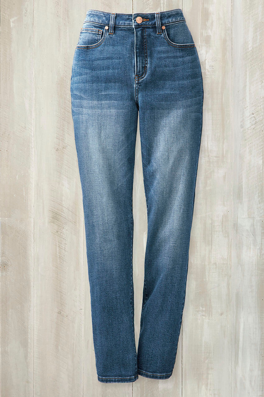 High Rise Straight-Leg Jeans