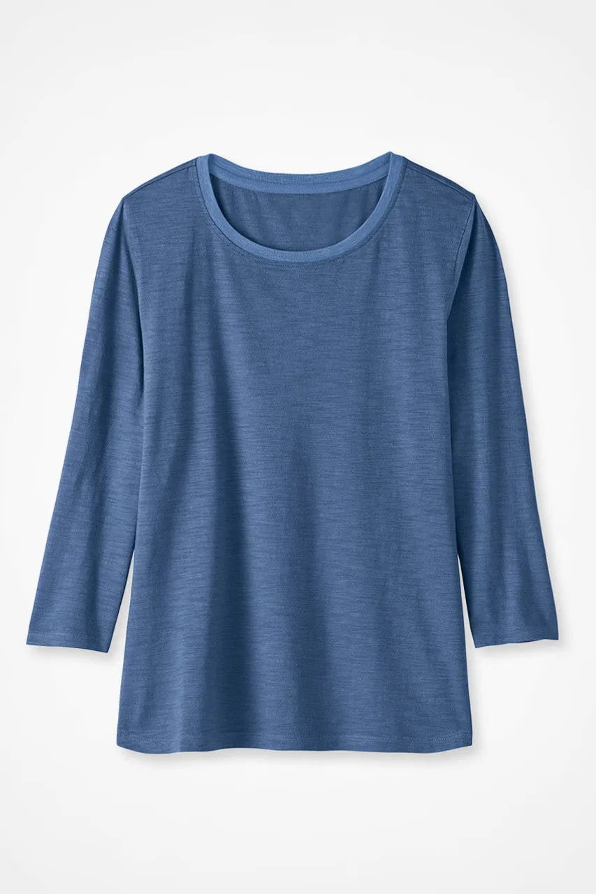 Just Right 3/4-Sleeve Slub-Knit Tee