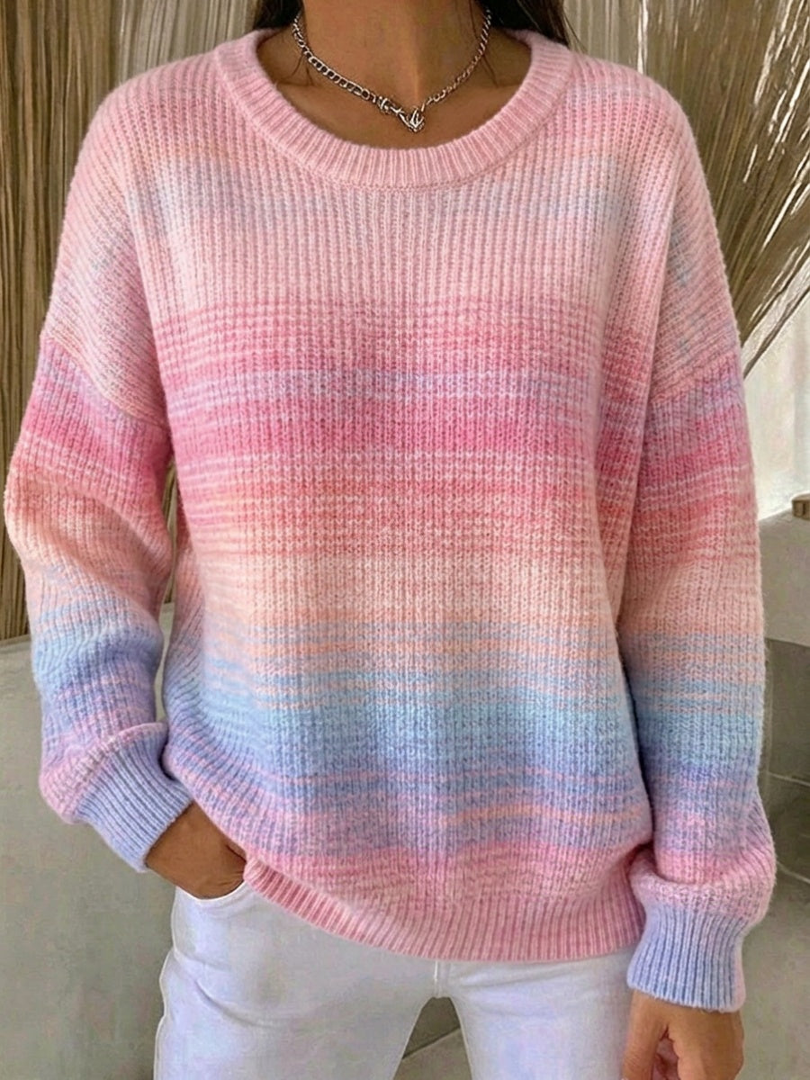 Women'S Striped Gradient Print Casual Sweatshirt