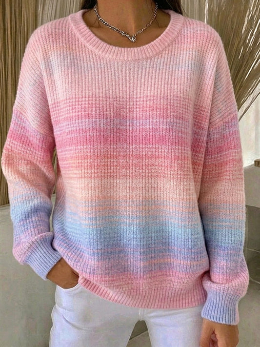 Women'S Striped Gradient Print Casual Sweatshirt