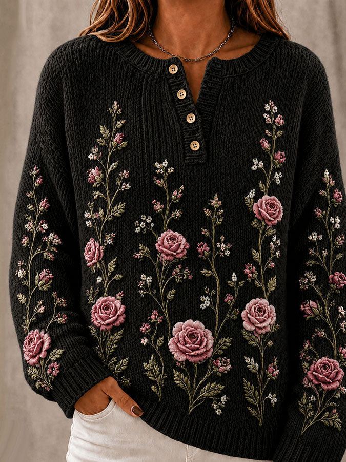 Women'S Breast Cancer Vintage Flower Pattern Blouse