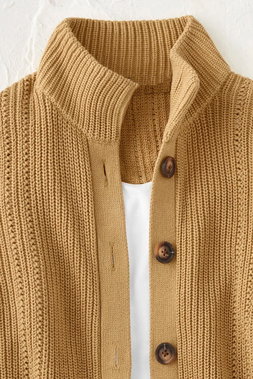 Shaker Detail Button Cardigan