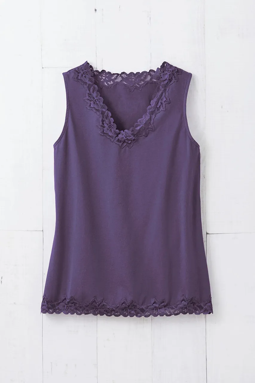 Longer Length Double Lace Tank