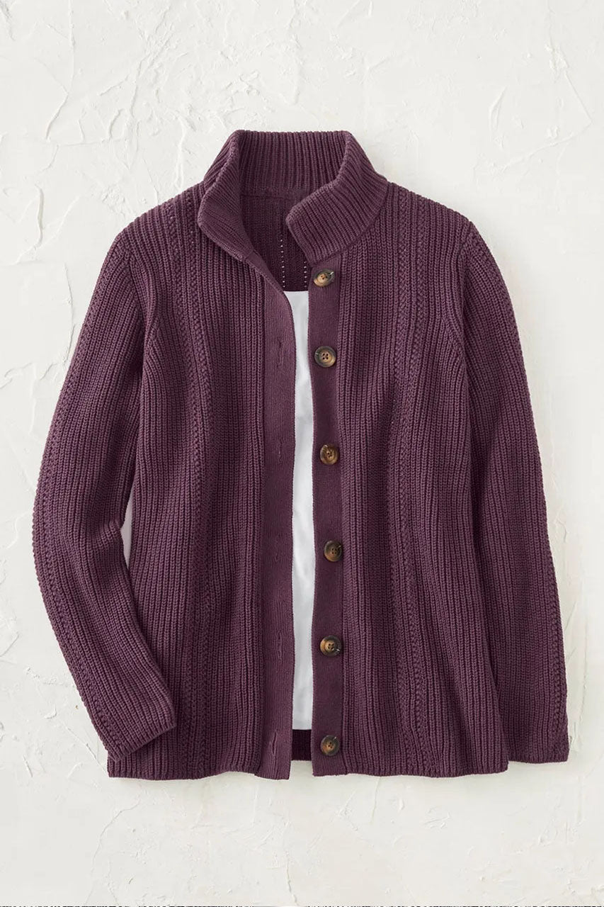Shaker Detail Button Cardigan