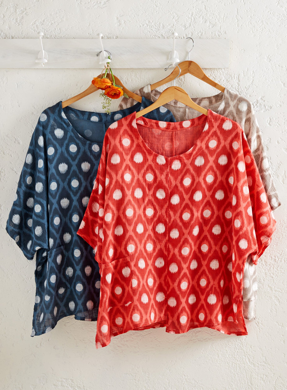 Ikat Dot Cotton Top