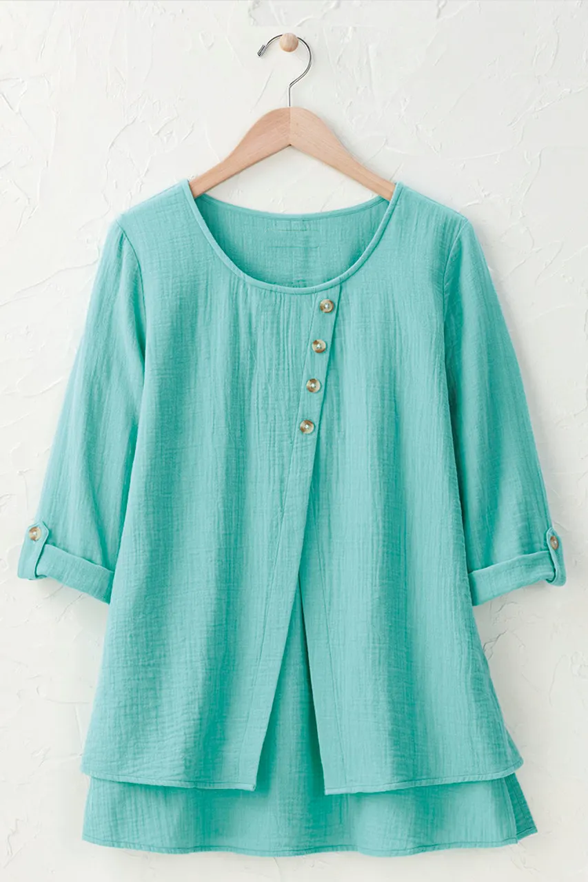 Light as Air Gauze Pullover Tunic Top