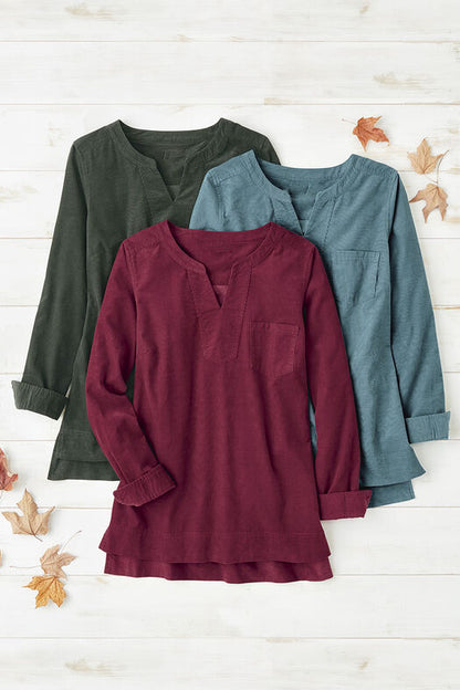 Corduroy Popover Top