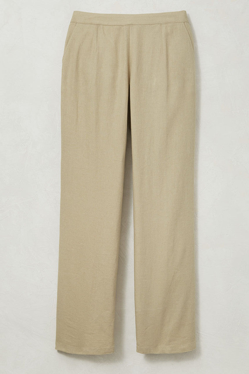 Linen Blend Wide-Leg Pants