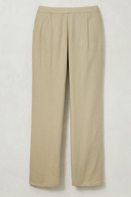 Linen Blend Wide-Leg Pants