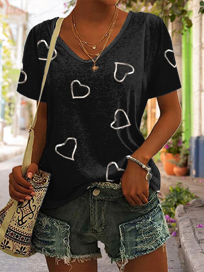 Women's Breast Cancer Awareness Print Casual T-Shirt