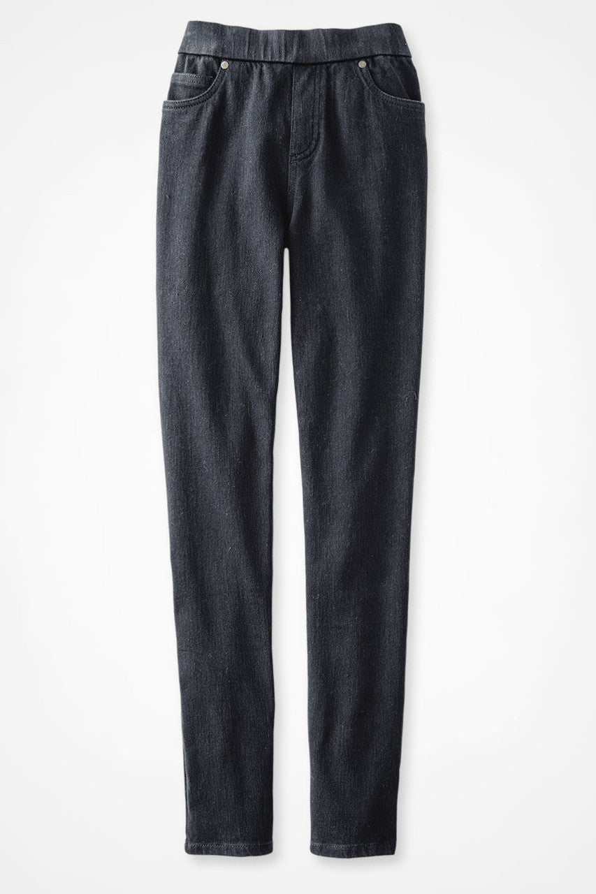 Knit Denim Mid Rise Leggings