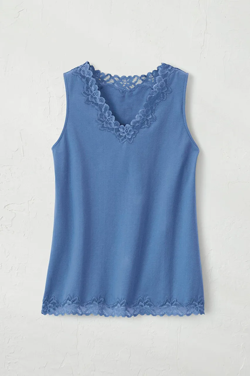 Longer Length Double Lace Tank