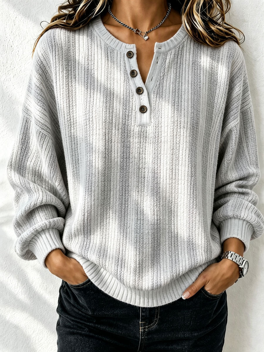 Women'S Casual Henry Collar Breast Cancer Printed Shirt