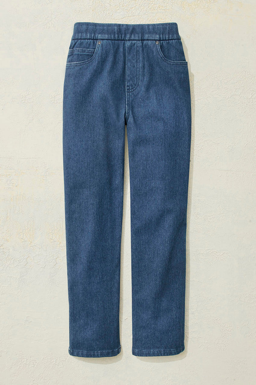 Knit Denim Cropped Leggings