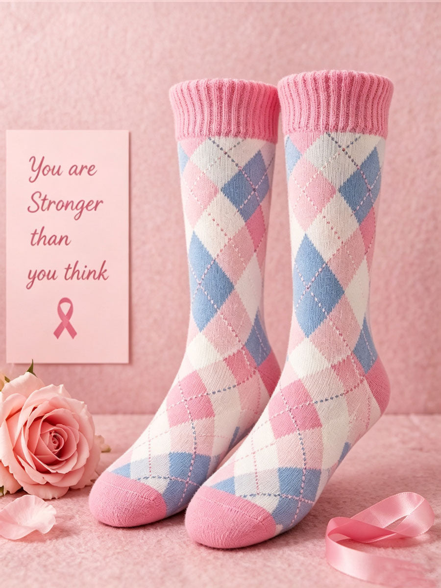 Unisex Breast Cancer Awareness Promotion Theme Socks