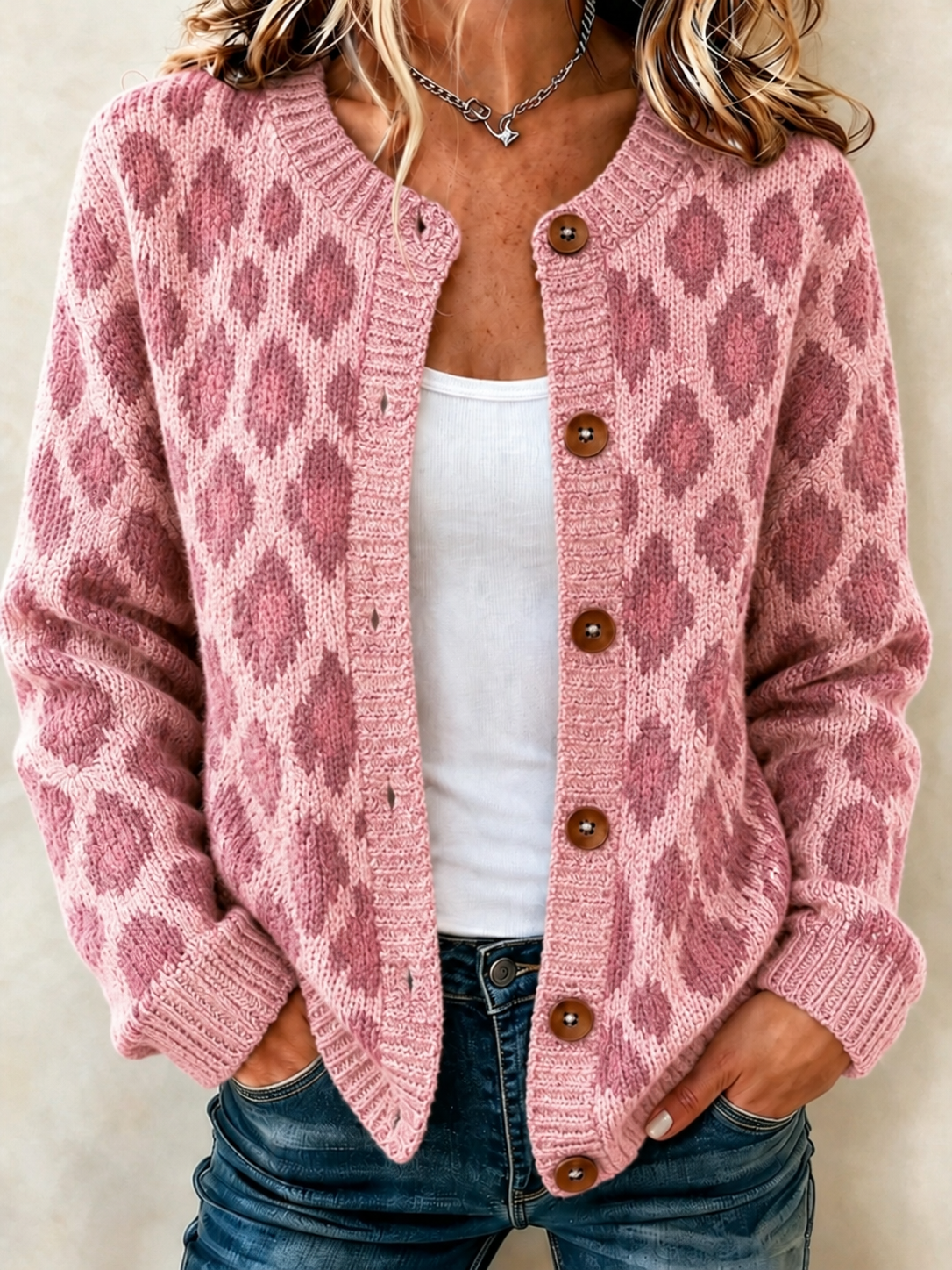 Women'S Casual Vintage Knitted Cardigan Top