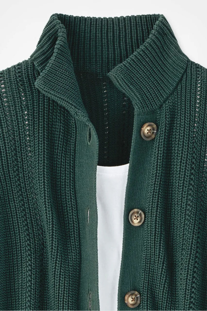 Shaker Detail Button Cardigan