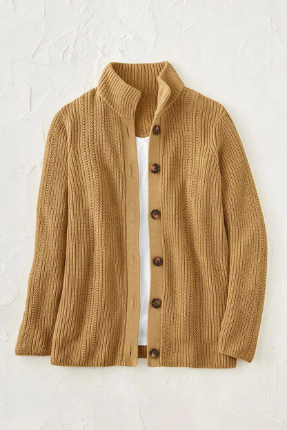 Shaker Detail Button Cardigan
