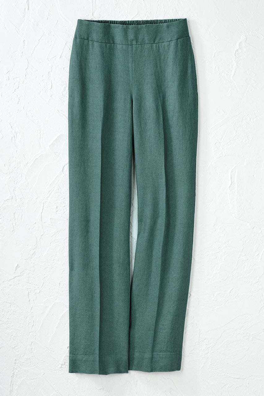 Smocked-Waist Linen Pants