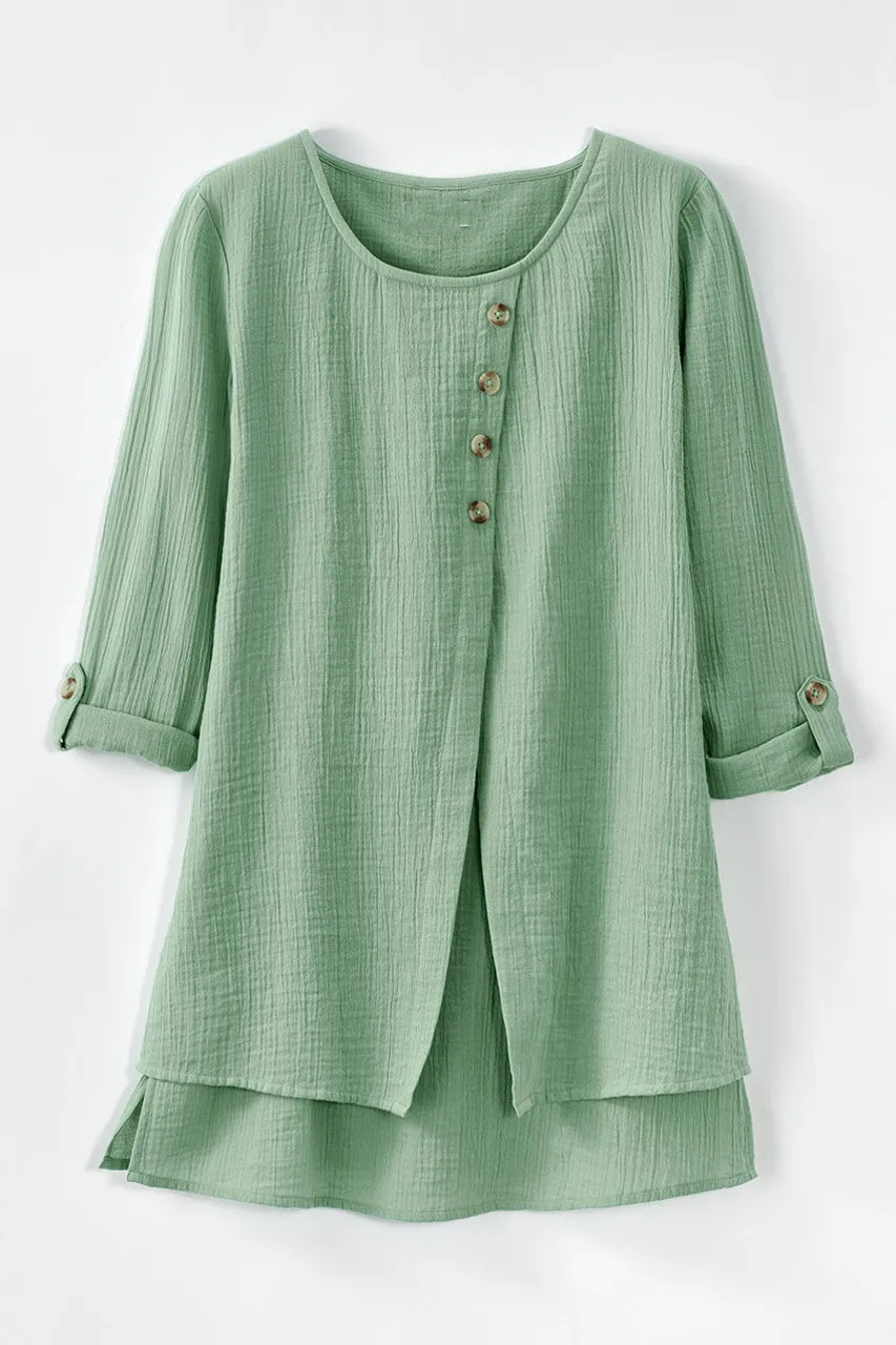 Light as Air Gauze Pullover Tunic Top