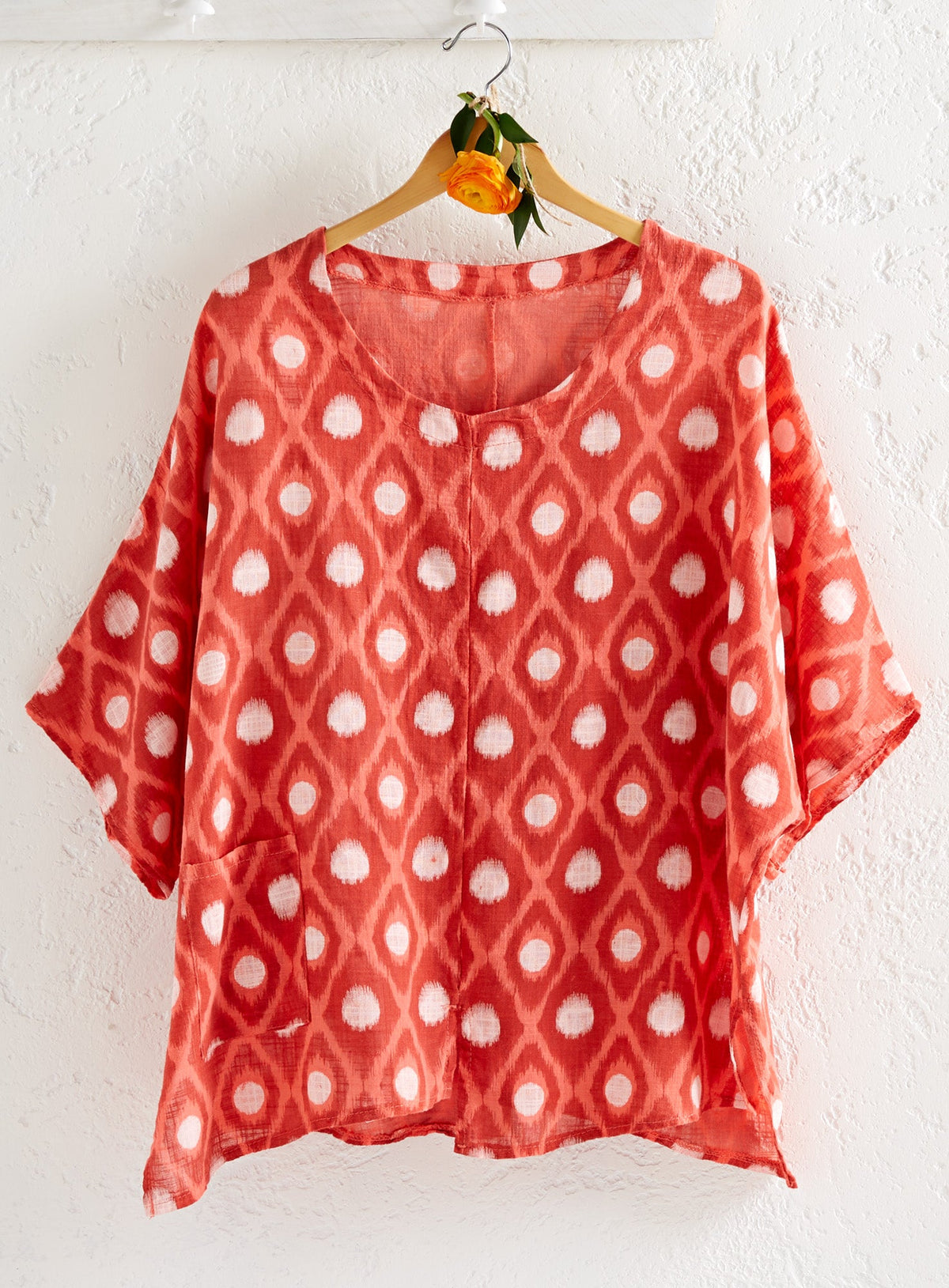 Ikat Dot Cotton Top