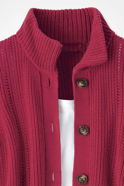 Shaker Detail Button Cardigan