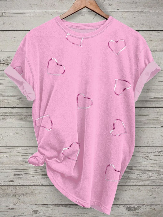Women's Breast Cancer Awareness Print Casual T-Shirt