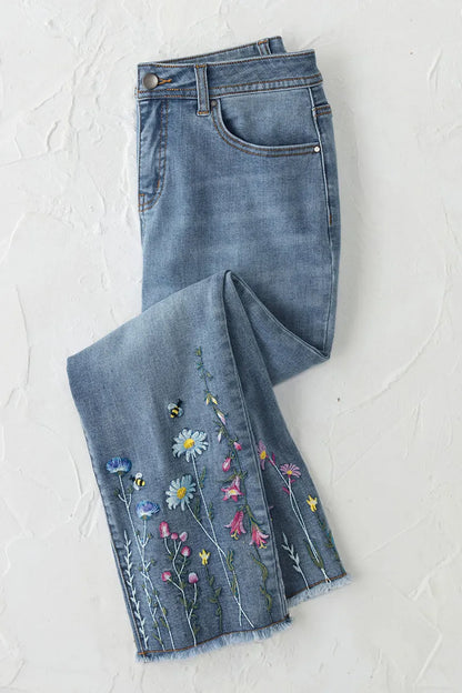 Meadowbrook Embroidered Cropped Jeans