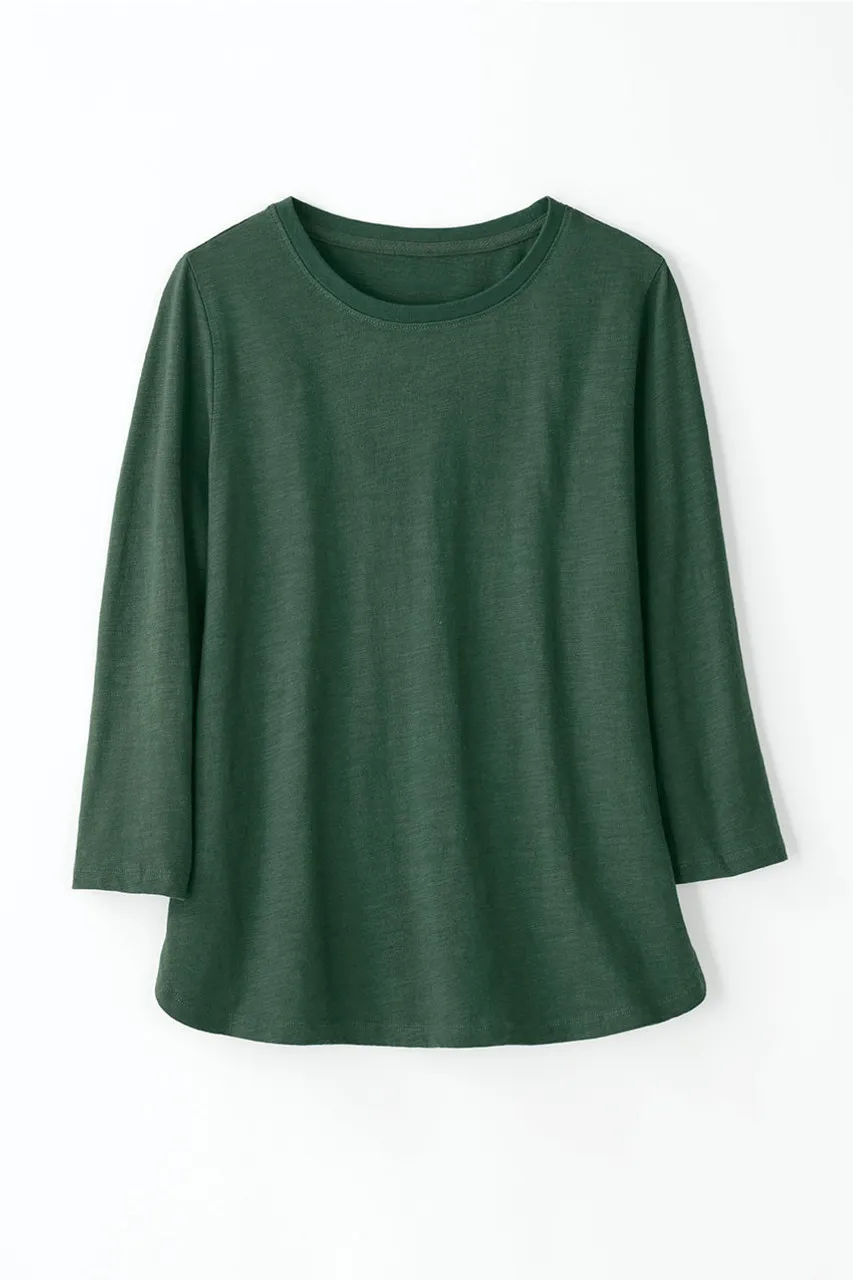 Just Right 3/4-Sleeve Slub-Knit Tee