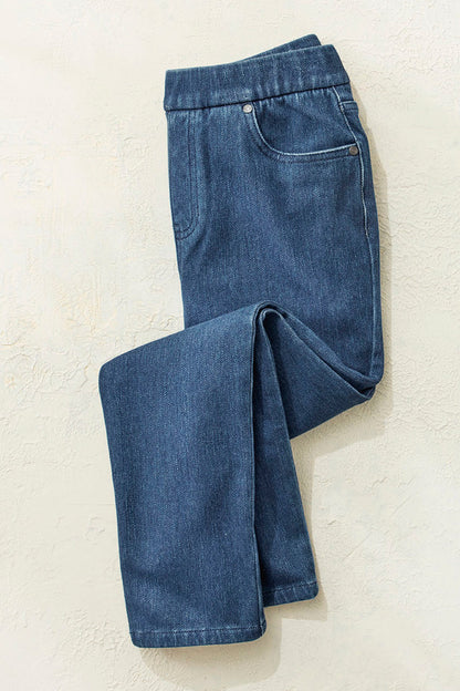 Knit Denim Cropped Leggings