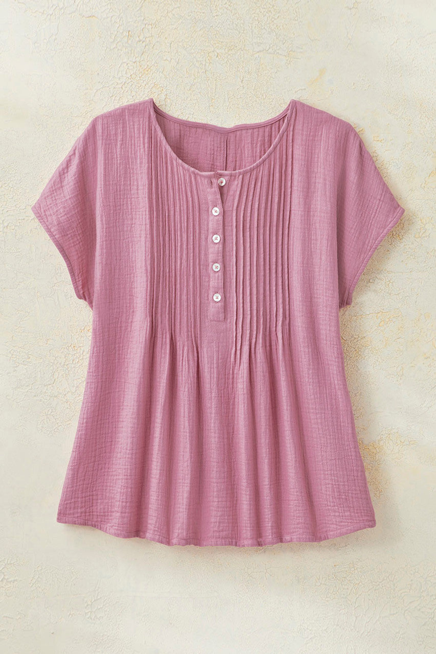 Summer Breeze Gauze Pintuck Top