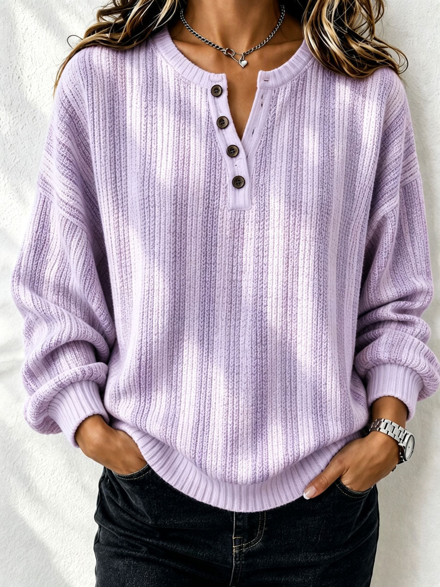 Women'S Casual Henry Collar Breast Cancer Printed Shirt